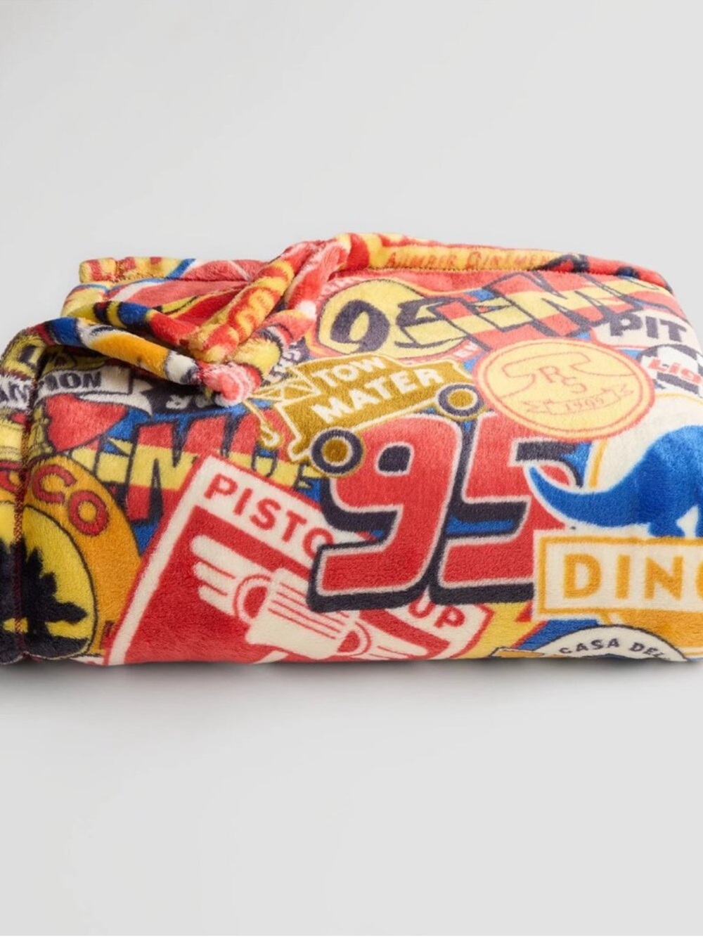 DISNEY PIXAR CARS LIGHTNING MCQUEEN PLUSH THROW BLANKET THE BIG ONE 5X6 FT New